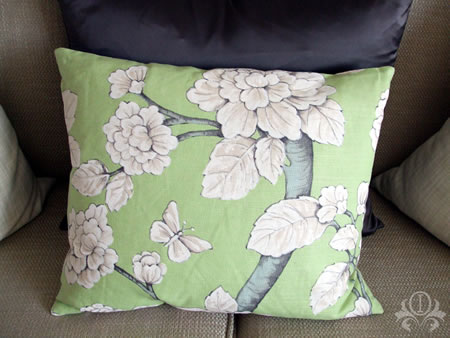 Green Cushion - furnishing drawing room in Cobham